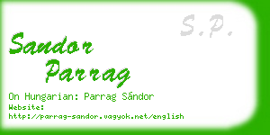 sandor parrag business card