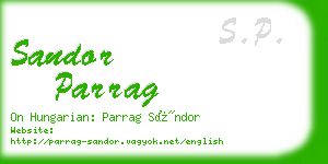 sandor parrag business card